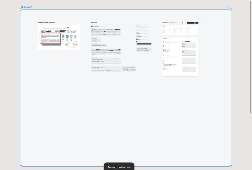 Discovery artifacts: user journey exploration document, journey profile, and status dashboard