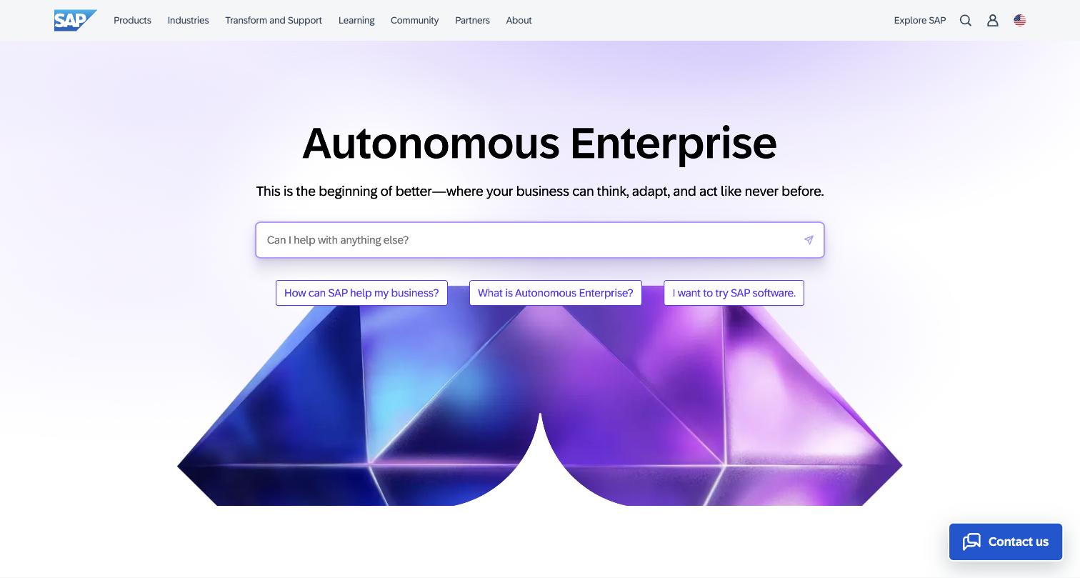 Current live SAP.com homepage, 2026